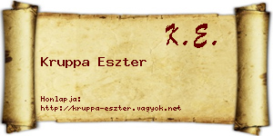 Kruppa Eszter névjegykártya
